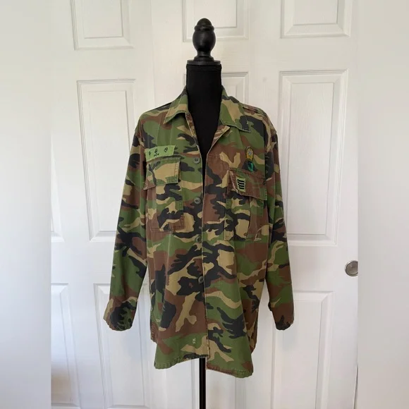 Free People Tricia Fix Camo with Colorful Embroidered Back - Picture 2 of 16